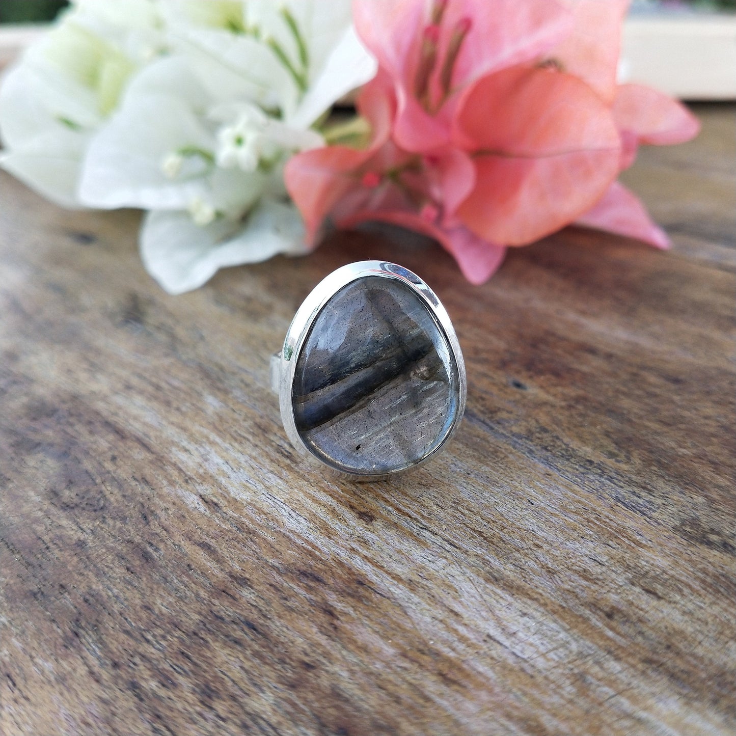 Labradorite  Boho  Ring -925 Sterling Silver Ring - Hand Crafted Bohemian Ring- Labradorite Ring- Rings -Gifts for her-Gifts -Wedding Gift