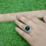 Boho Statement Ring -Black Onyx Stone  Sterling Silver Ring - Hand Crafted Bohemian Ring - Bohemia Black Onyx stone Ring - Rings - Gift for