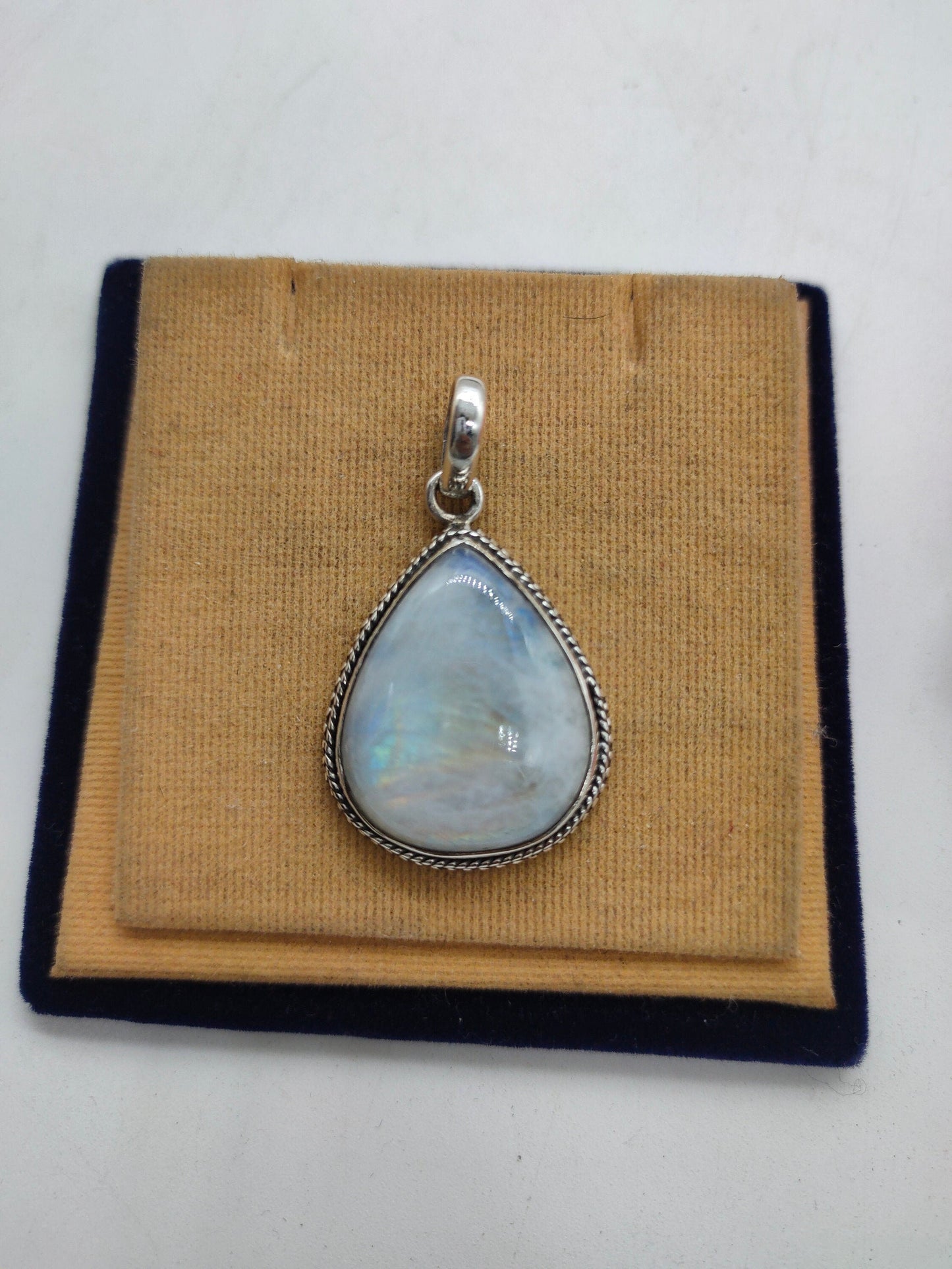 Rainbow Moonstone Pendant in Solid 925-Sterling Silver | Gorgeous Handmade Rainbow Moonstone Pendant | Boho Pendant Gift for Her