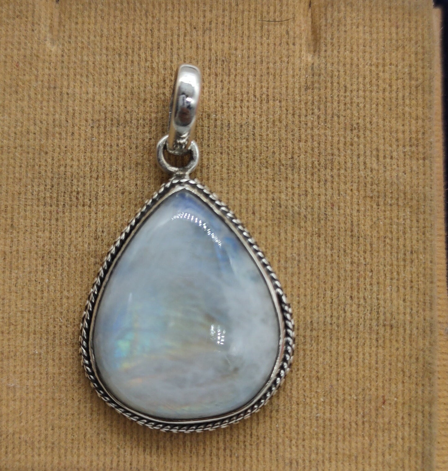 Rainbow Moonstone Pendant in Solid 925-Sterling Silver | Gorgeous Handmade Rainbow Moonstone Pendant | Boho Pendant Gift for Her