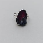 Boho Statement Ring - Raw Gemstone of Garnet Sterling Silver Ring- Hand Crafted Bohemian Ring-Bohemian Ring -Raw Garnet Gemstone - Gifts