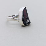 Boho Statement Ring - Raw Gemstone of Garnet Sterling Silver Ring- Hand Crafted Bohemian Ring-Bohemian Ring -Raw Garnet Gemstone - Gifts