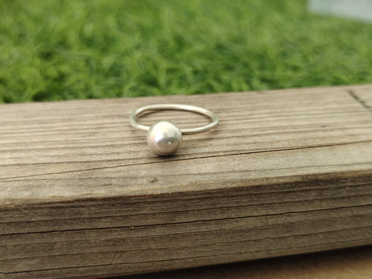 Round Stacking sterling silver ring , handmade silver ring , stacking silver ring ,charm silver ring , handcrafted boho ring , silver ring