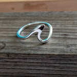 Ocean wave  sterling silver ring , handmade silver ring , stacking silver ring , charm silver ring , handcrafted boho ring , wave ing