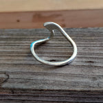 Ocean wave  sterling silver ring , handmade silver ring , stacking silver ring , charm silver ring , handcrafted boho ring , wave ing