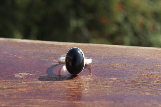 Boho Statement Ring - Black Onyx Stone Sterling Silver Ring - Hand Crafted Bohemian Ring -Bohemian Ring -Black Onyx Ring - Rings - Gift for