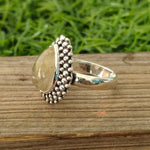 Golden Rutile Boho Ring , 925 Sterling Silver Ring , Handmade Bohemian Ring , Silver Ring , Rutile Gemstone Ring , Rings ,Silver Rings Gifts