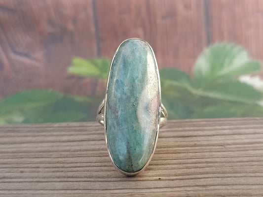 Boho Statement Ring - Ruby fuchsite Stone Sterling Silver Ring - Hand Crafted Bohemian Ring-Bohemian Ring -Ruby fuchsite - Rings - Gift for