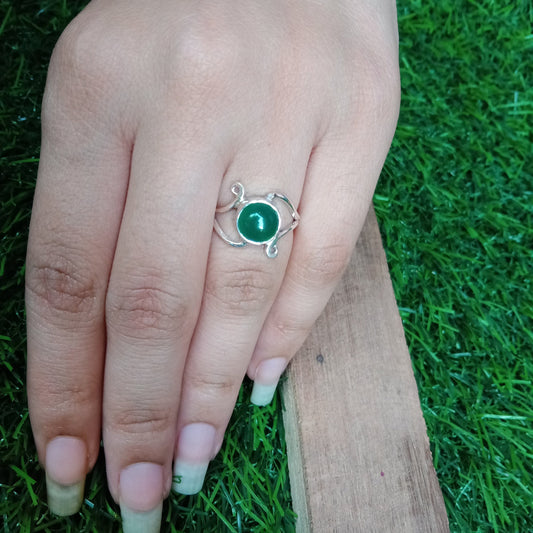 Green onyx minimalist ring -summer jewelry -summer gift - trendy jewelry - beach jewelry -personalized jewelry- gift for her friendship ring