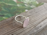 Statement Ring - Baby Pink Quartz Sterling Silver Ring - Hand Crafted Ring-handmade jewelry -  Baby Pink Quartz-, Pink calcy ring minimalist