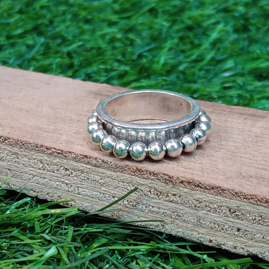 fidget ring, Anti Anxiety rings, 925 sterling silver ring, dainty rings, stackable rings, Meditation Ring, Bead Ring
