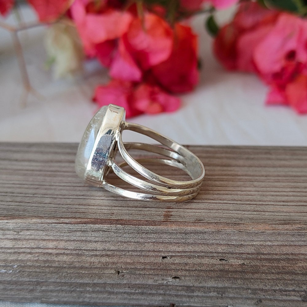 Golden rutile Boho ring , 925 sterling silver ring , handmade bohemian ring , silver ring , rutile gemstone ring , rings , silver rings
