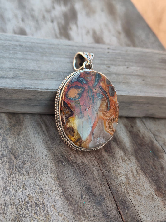 Handgefertigter Jaspis Anhänger aus massivem 925 Sterling Silber, Wunderschöner Jaspis Anhänger, Boho Anhänger Geschenk für Sie