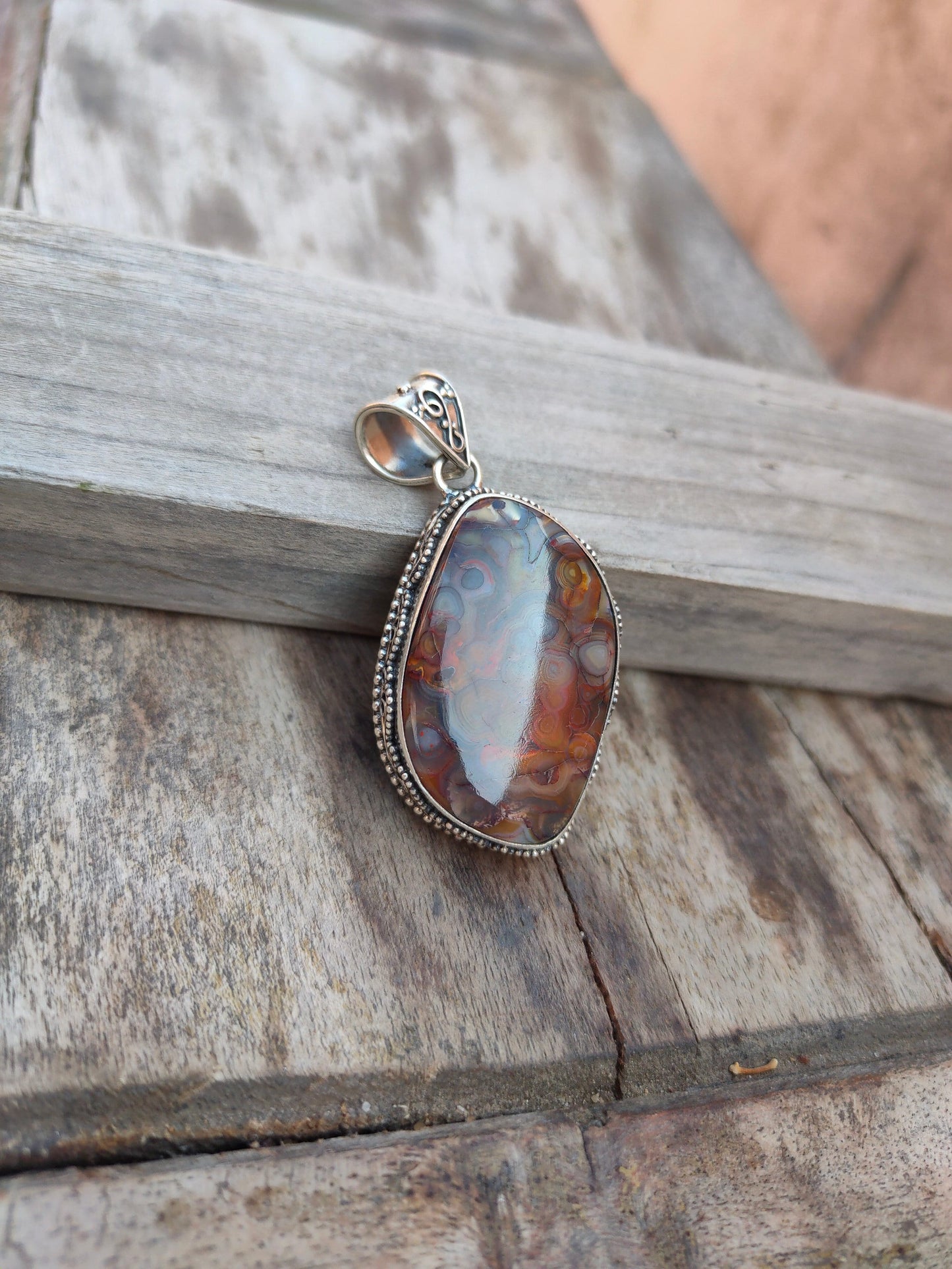 Handmade Jasper Pendant of Solid 925 Sterling Silver, Beautiful Jasper Pendant, Boho Pendant Gift for her