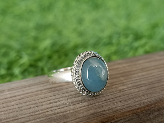 Boho Statement Ring | Aqua Calci Sterling Silver Ring | Hand Crafted Bohemian Ring | Boho Ring | Aqua Calci Ring | Rings for Gift