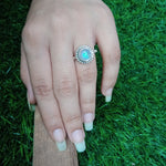 Moonstone Stone Sterling Silver Ring - Boho Statement Ring -Hand Crafted Bohemian Ring - Rainbow Moonstone Ring - Gift for women