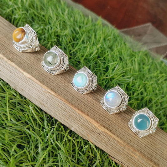 Multiple Stones Boho Statement rings , 925 sterling silver ring,Handcrafted Bohemian Ring, personalized stone ring ,choose stone ring,gifts