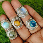 Multiple Stones Boho Statement rings , 925 sterling silver ring,Handcrafted Bohemian Ring, personalized stone ring ,choose stone ring,gifts
