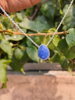 Lapis Necklace, 925 Sterling Silver Jewelry, Beautiful Blue pendant, Lapis Faceted pendant , boho, drop necklace, Gift for her, Handmade