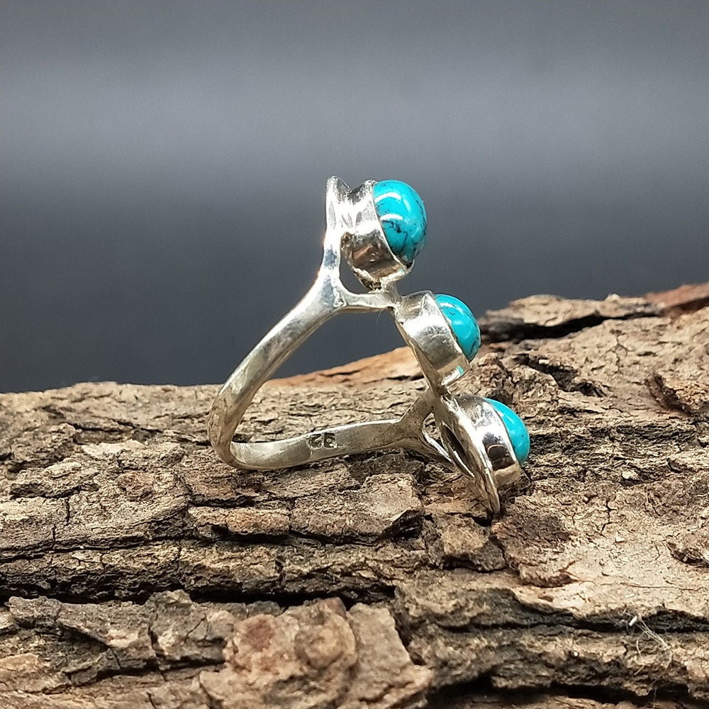 Turquoise  Gemstone Boho  Ring,925 Sterling Silver Ring,Turquoise Bohemian Ring - Bohemian Ring,Turquoise ring- Rings - Gift for her , Rings