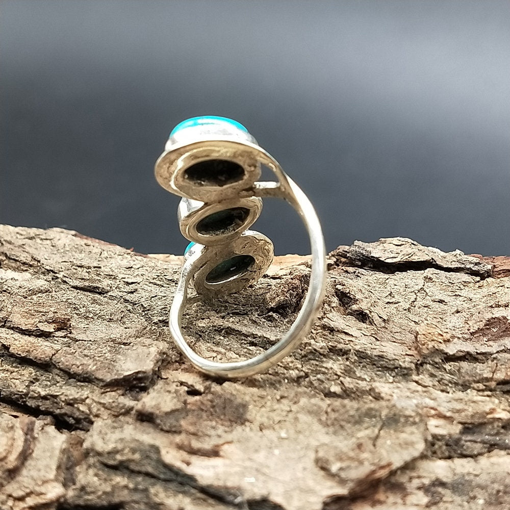 Turquoise  Gemstone Boho  Ring,925 Sterling Silver Ring,Turquoise Bohemian Ring - Bohemian Ring,Turquoise ring- Rings - Gift for her , Rings