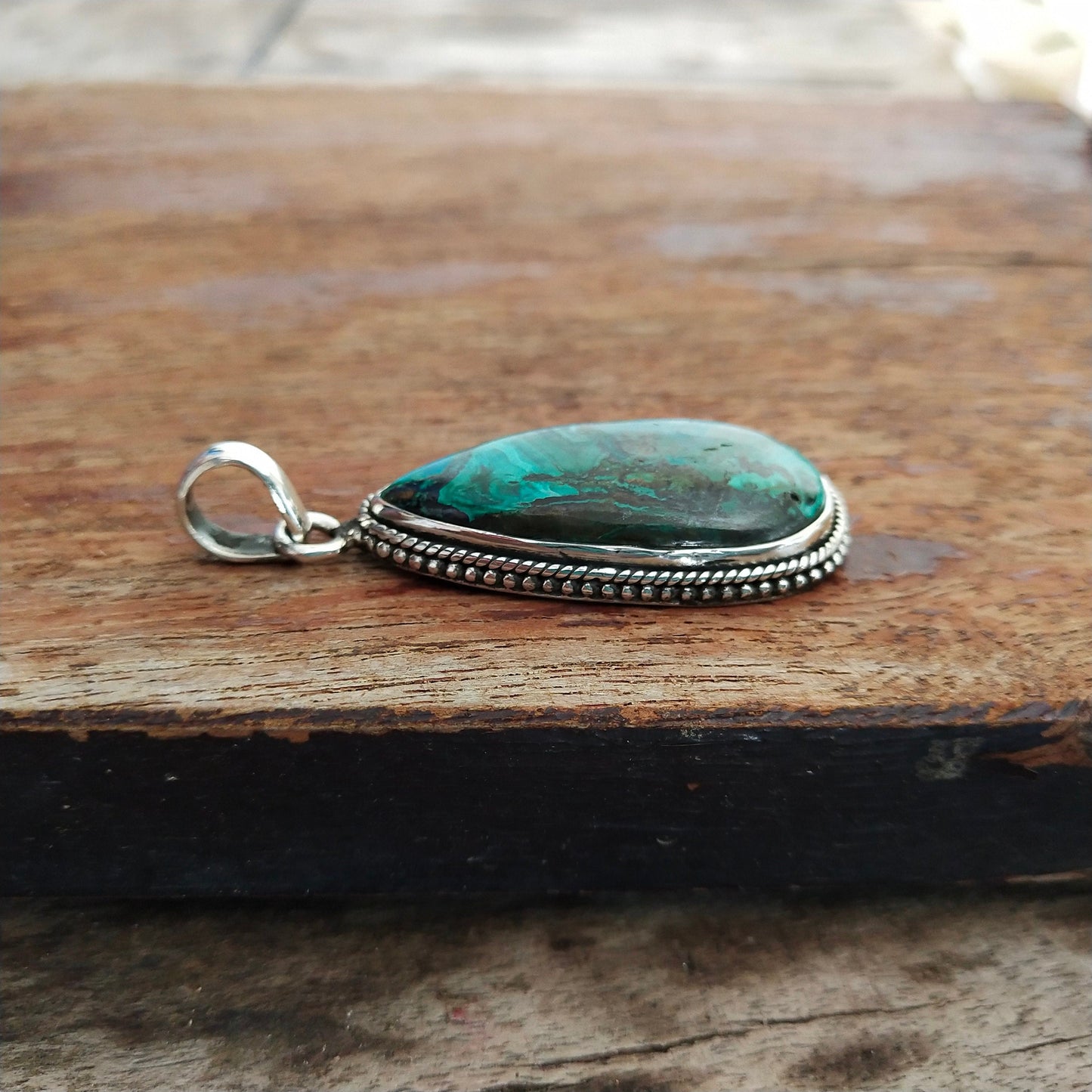 Turquoise Pendant in Solid 925-Sterling Silver | Gorgeous Handmade Turquoise Pendant | Boho Pendant Gift for Her