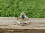 Natural Larimar top quality Stone ring - Cabochon ring - 925 sterling silver ring - Pear larimar ring  - wedding Rings - silver rings- gifts