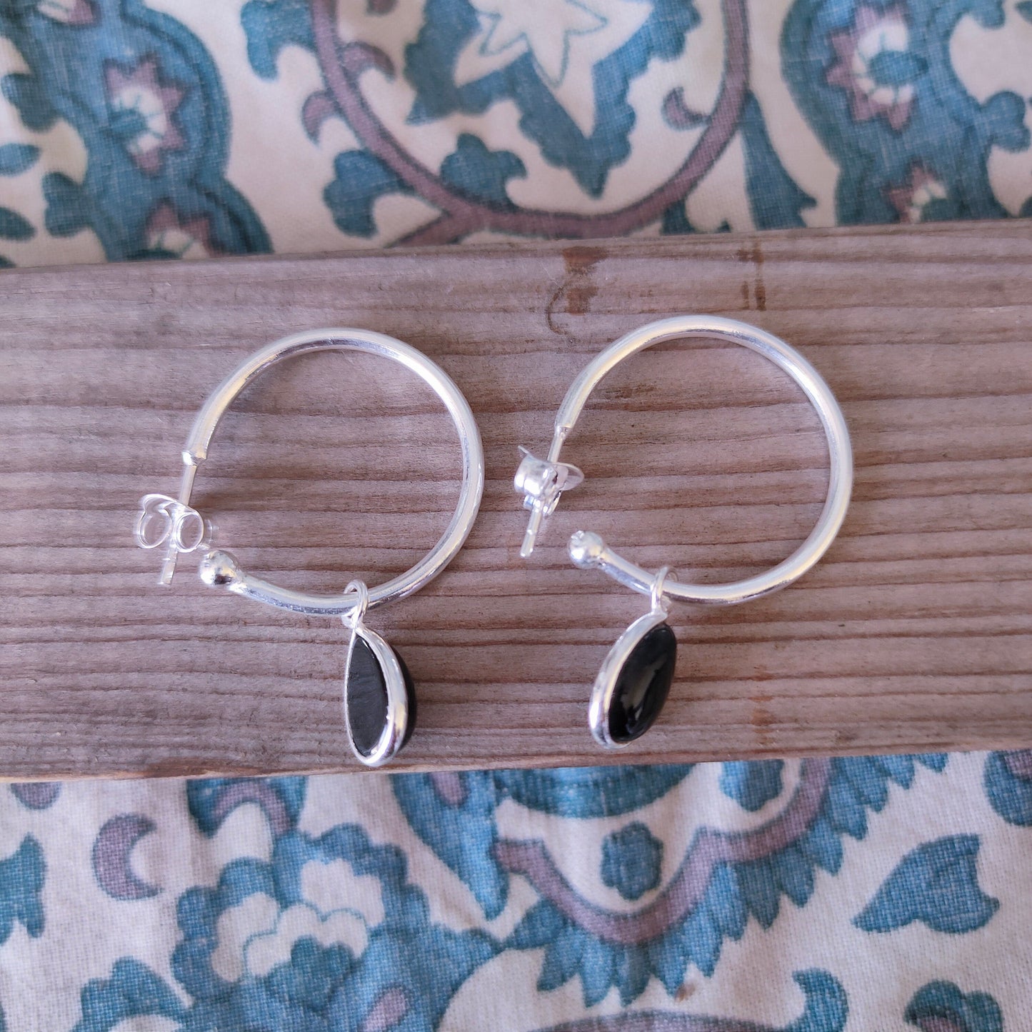 Black Onyx Sterling Silver Handmade Earring | Pear Shape  Silver Earrings | Boho Earrings Gift for Her , 925 sterling silver Earrings