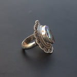 Abalone Shell Boho ring -Boho Statement Ring -Sterling Silver Ring - Hand Crafted Bohemian Ring-Bohemian Ring -  Rings -Gift for