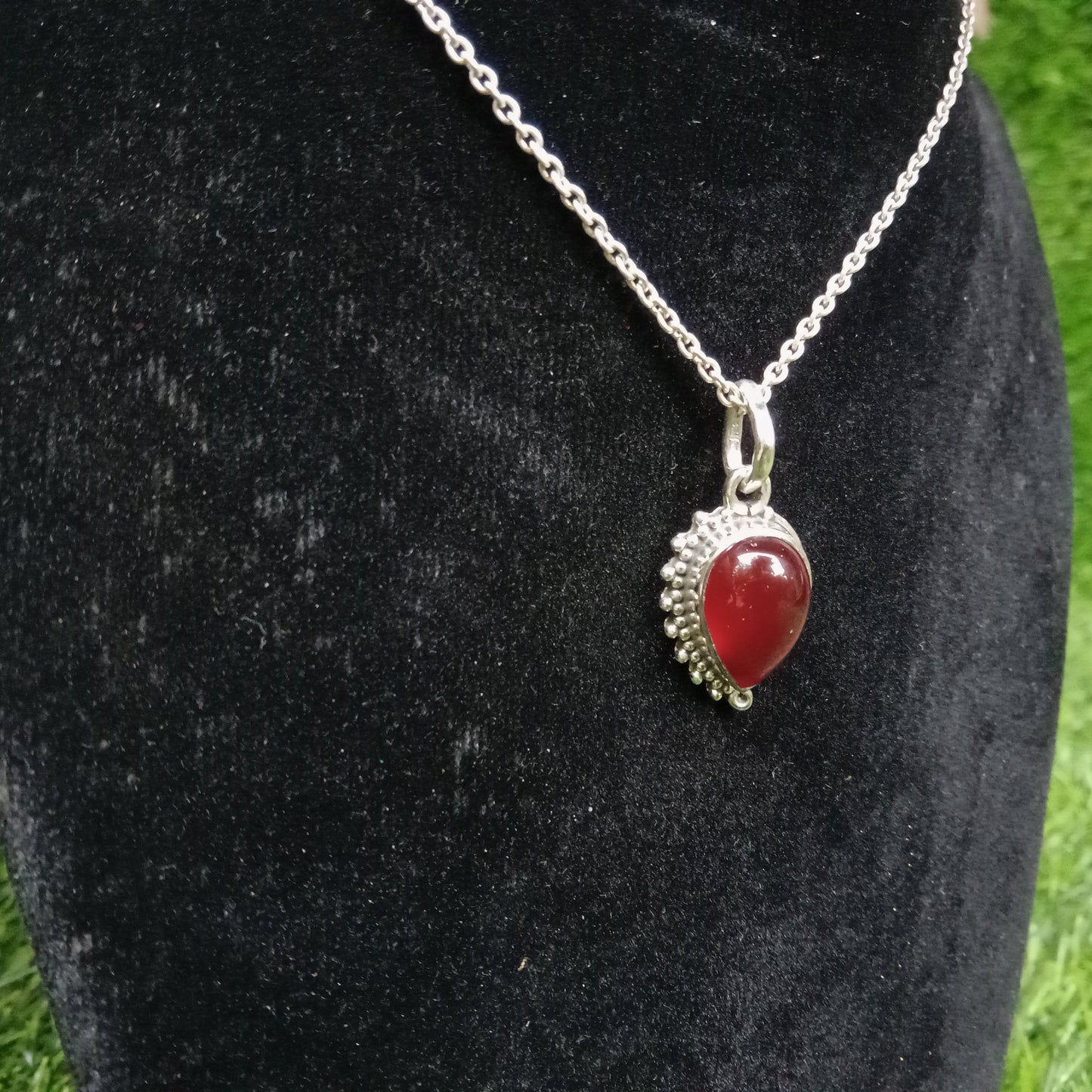 Natural Garnet Gemstone 925 sterling silver pendant, Garnet Pendant Charm, January Birthstone Pendant,  Handmade pendant, Gift for Women  ,