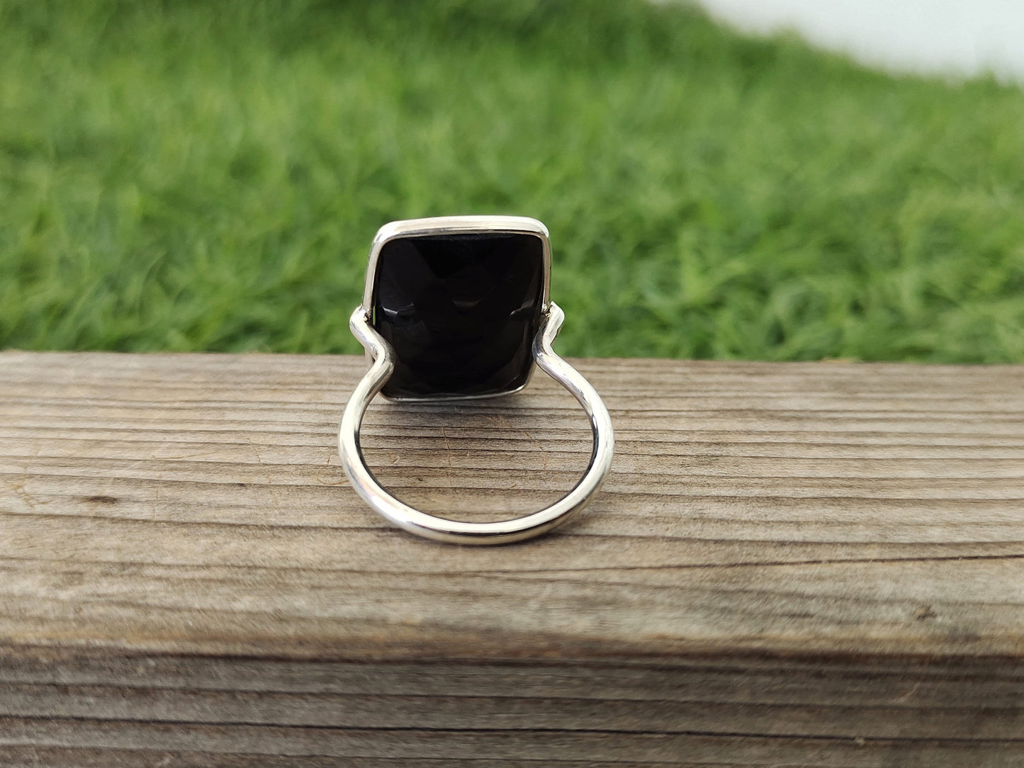 Black Onyx Boho Statement  Sterling Silver Ring - Fashion Ring - Beautiful Black Ring - Onyx Ring - Bezel Silver Jewelry - Boho Onyx Ring