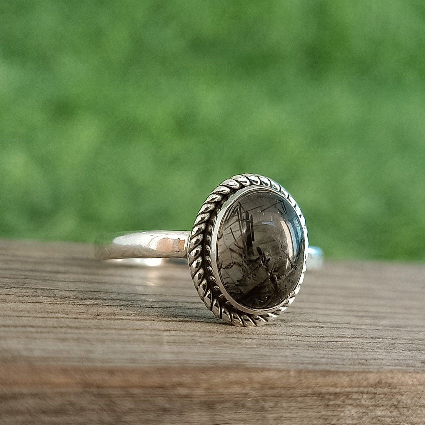 Boho Statement Ring | Black Rutile Sterling Silver Ring | Hand Crafted Bohemian Ring | Boho Ring | Black Rutile Ring | Rings for Gift