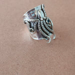 Octopus Sterling Silver Ring, November Birthstone Band Ring , Citrine Sterling Silver Ring ,Handmade Octopus Ring , New Stylish Ring , Rings