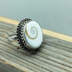 Shiva Eye Shell Ring, 925 sterling silver, Shell Shiva's Eye Shell Ring, Shell Jewelry, Natural Stone Ring, Seashell Rings for Women