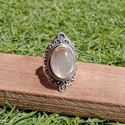 Rose Quartz Boho Ring - Rose Quartz Sterling Silver Ring - Hand Crafted Bohemian Ring - Rose Quartz - free shipping ring- Best Seller item