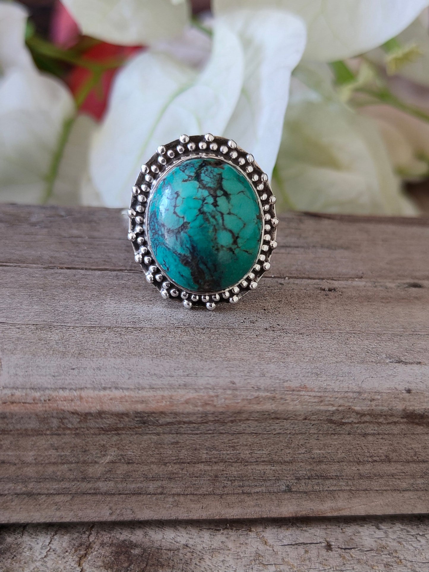 Turquoise Boho  Ring - Turquoise Sterling Silver Ring - Hand Crafted Bohemian Ring-Bohemian Ring - Turquoise - Rings -Gift for - bohemian