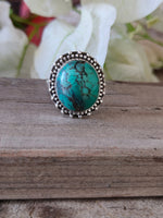 Turquoise Boho  Ring - Turquoise Sterling Silver Ring - Hand Crafted Bohemian Ring-Bohemian Ring - Turquoise - Rings -Gift for - bohemian