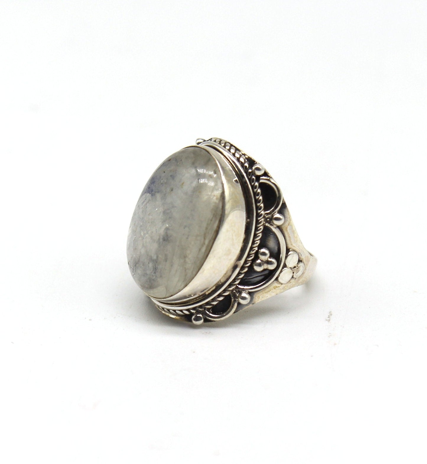Boho Statement Ring - Rainbow Moon stone Sterling Silver Ring - Hand Crafted Bohemian Ring -Bohemian Ring - Rainbow Ring - Rings - Gift for