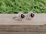 Garnet sterling  silver studs , silver studs earring , garnet earrings , tiny studs , tiny earrings , jewelry , boho studs , gemstone studs