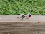 Garnet sterling  silver studs , silver studs earring , garnet earrings , tiny studs , tiny earrings , jewelry , boho studs , gemstone studs