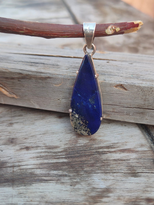 Handmade Lapis Pendant of Solid 925 Sterling Silver, Beautiful Lapis Pendant, Bezel Pendant Gift for her