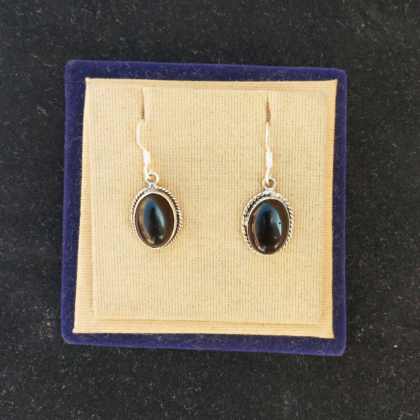 Black Onyx Sterling Silver Handmade Earring Black Onyx stone Daily wearable Earrings in Oval Shape Boho Earrings Gift for Her