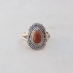 Boho Statement Ring -Sun Stone  Sterling Silver Ring - Hand Crafted Bohemian Ring - Bohemian Ring Sun stone Ring - Rings - Gift for