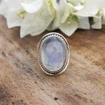 Rainbow MoonStone - Boho Statement Ring -Sterling Silver Ring - Hand Crafted Bohemian Ring -Bohemian Ring - Rainbow Ring - Gift for her