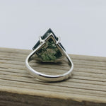Moss Agate Sterling Silver Ring - Boho Statement Ring - Hand Crafted Bohemian Ring - Bohemian Ring -  Moss Agate Ring - Rings - Gift for her