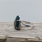 Moss Agate Sterling Silver Ring - Boho Statement Ring - Hand Crafted Bohemian Ring - Bohemian Ring -  Moss Agate Ring - Rings - Gift for her