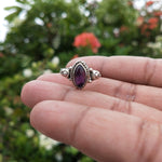 Boho Statement Ring - Garnet Sterling Silver Ring - Hand Crafted Bohemian Ring-Boho Ring -925 sterling silver- Garnet Rings -Gift for her
