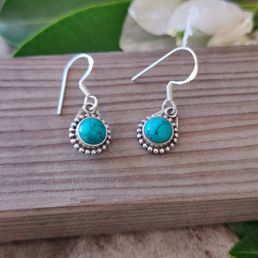 Natural Turquoise Gemstone Earrings, Turquoise Silver earrings , 925 Sterling Silver Earrings, Weddings Special earrings, Earrings For girls