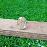 Golden rutile 925 sterling silver Bezel ring , handmade bohemian ring , silver ring ,Golden rutile gemstone ring , rings ,silver rings Gifts