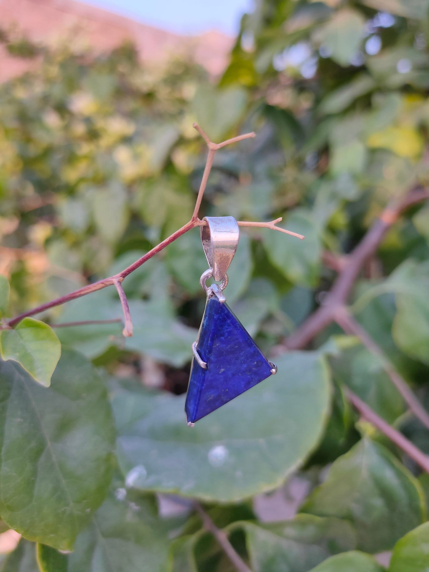 Lapis Pendant in Solid 925-Sterling Silver | Gorgeous Handmade Lapis Pendant | Bezel Pendant Gift for Her